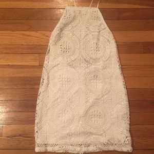 Backless Crochet Overlay Dress